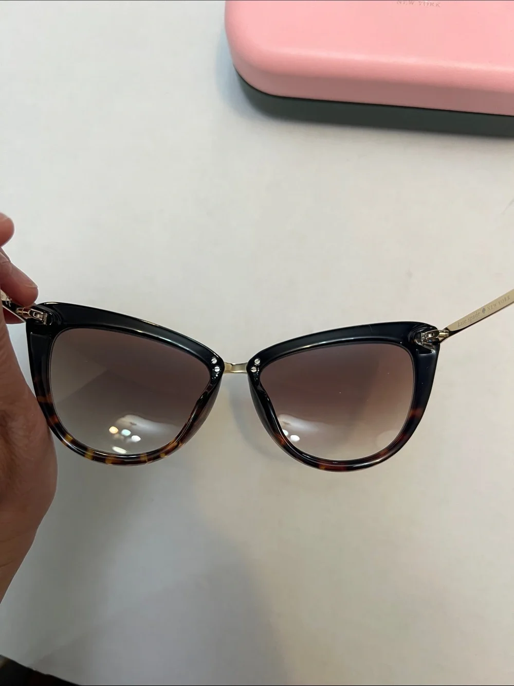 KATE SPADE Black & tortoise Havana Cissy Butterfly Sunglasses